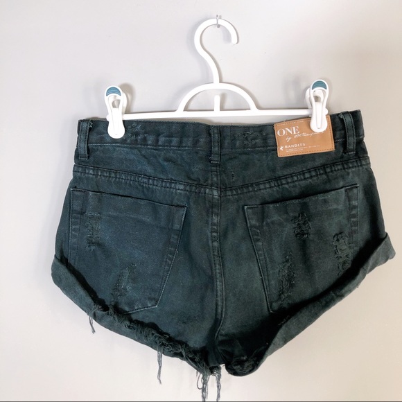 One Teaspoon Bandit Jean shorts in fox black - Picture 3 of 5